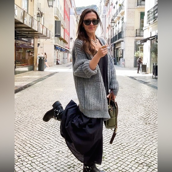 LUNYA Chunky Wool Cardigan in Serene Gray size xs/s - Picture 11 of 11